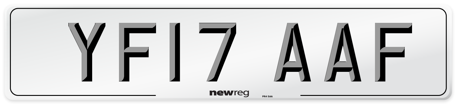 YF17 AAF Number Plate from New Reg